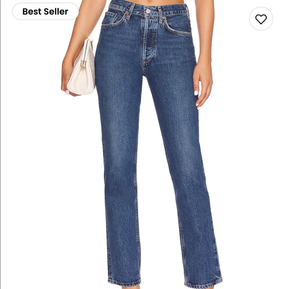 Agolde Lana Mid Rose straight worn twice